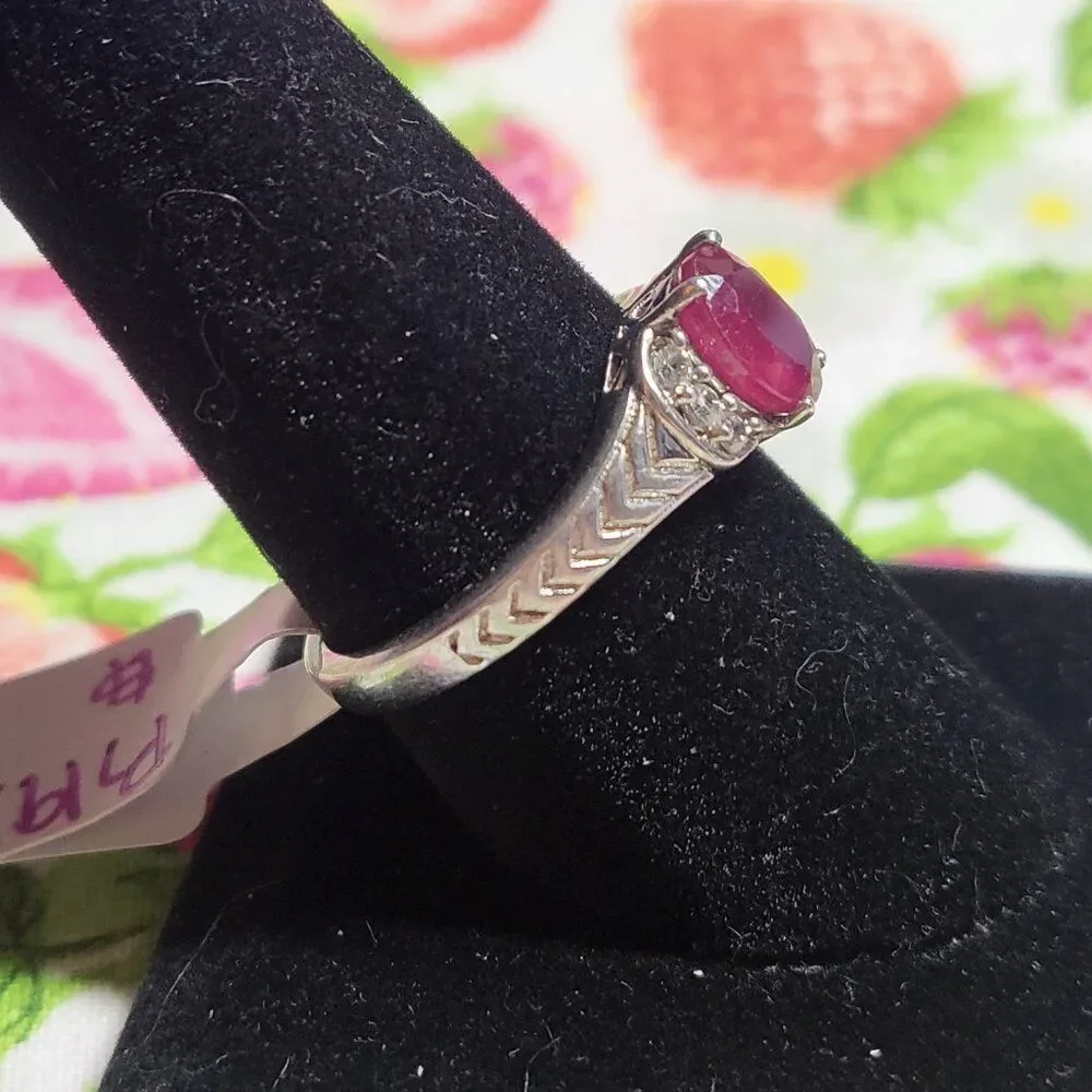 Niassa Ruby & Columbian Zircon Sterling Silver Ring